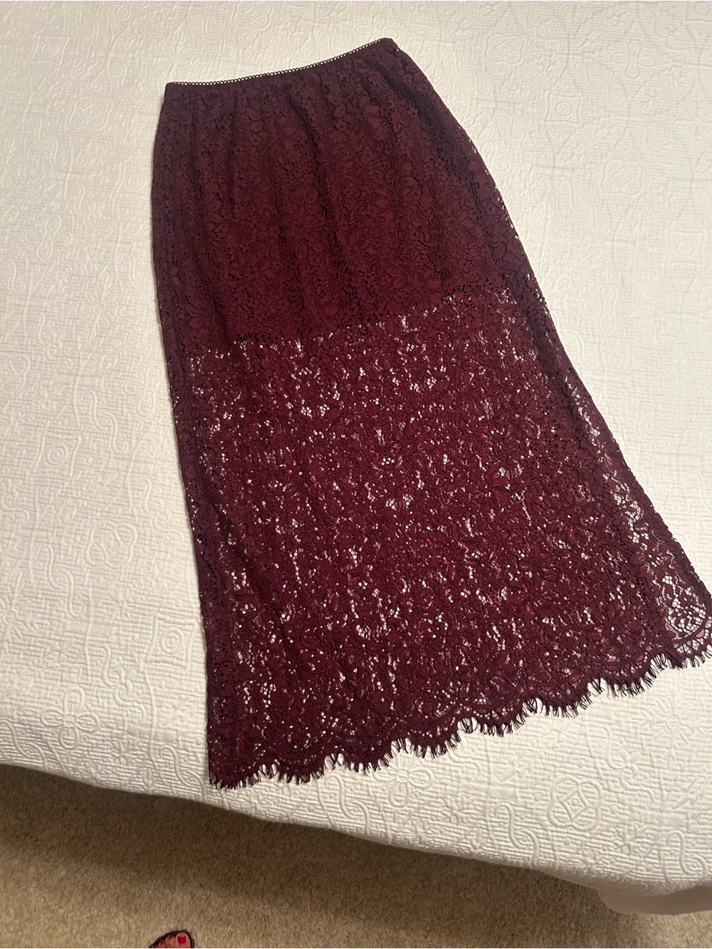 GAP Burgundy Lace Maxi Skirt